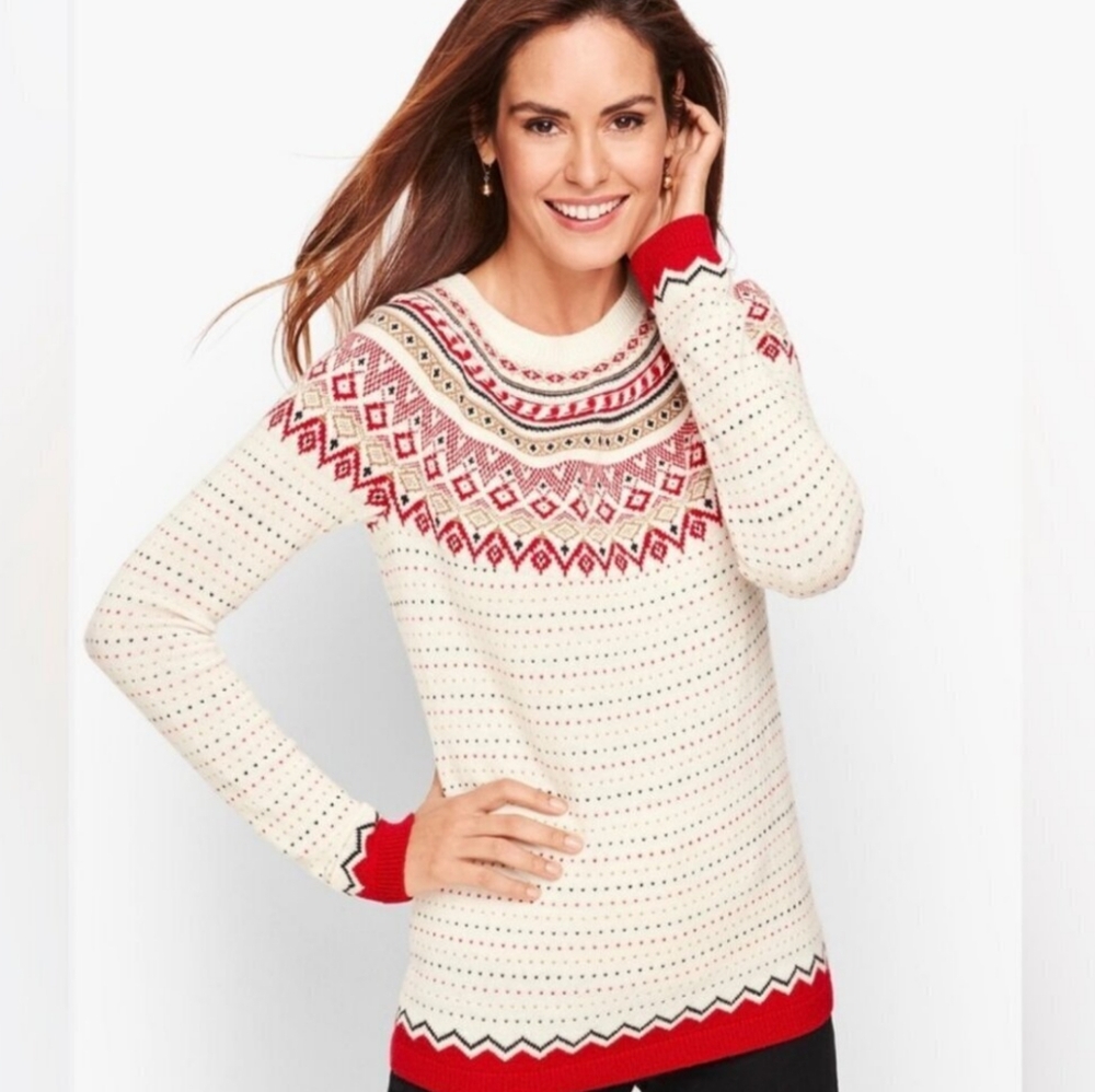 Talbots Red / White Sweater